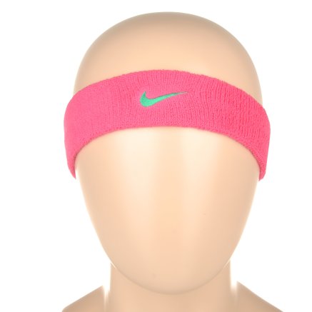 Аксесуари для тренувань Nike Swoosh Headband Pink Pow/Emerald Glow - 97119, фото 3 - інтернет-магазин MEGASPORT