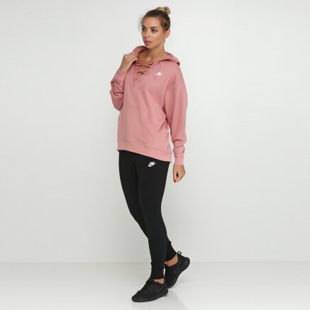 Кофта Nike W Nsw Club Hoodie Laceup - 112886, фото 2 - інтернет-магазин MEGASPORT