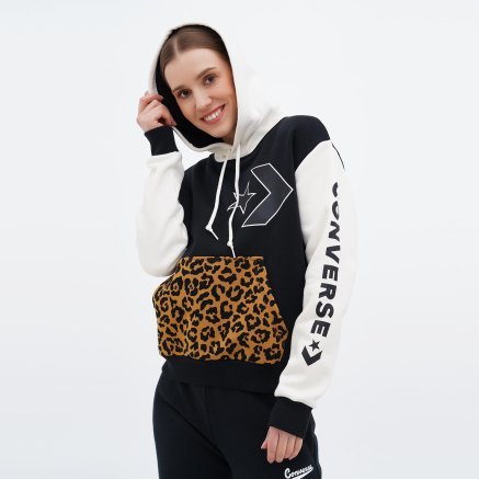 Кофта Converse Leopard Pocket Stand Out Go To Hoodie - 144321, фото 1 - интернет-магазин MEGASPORT