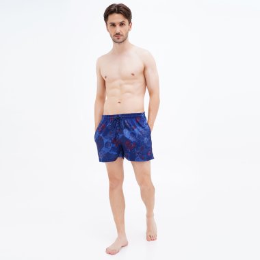 men's print beach shorts w/mesh underpants