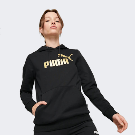 Кофта Puma ESS+ Metallic Logo Hoodie FL - 148523, фото 1 - интернет-магазин MEGASPORT