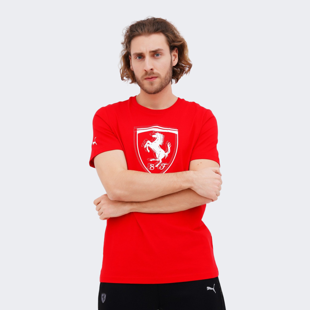 Футболка Puma Ferrari Race Tonal Shield Te | Цвет:красный | купить в  интернет-магазине MEGASPORT: цена, фото | Код товара: 144489