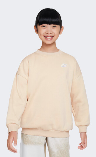 Кофта Nike дитяча G NSW CLUB FLC OVRSZD CREW LBR - 159051, фото 1 - інтернет-магазин MEGASPORT