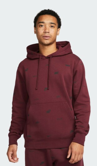 Кофта Nike M NK CLUB+ BB PO AOP HOODIE - 160417, фото 1 - интернет-магазин MEGASPORT