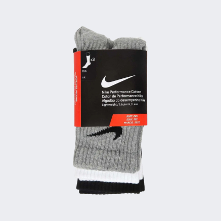 Шкарпетки Nike 3PPK Cotton Lightweight Crew W/Moisture Mgt (S,M,L,Xl) - 5648, фото 2 - інтернет-магазин MEGASPORT