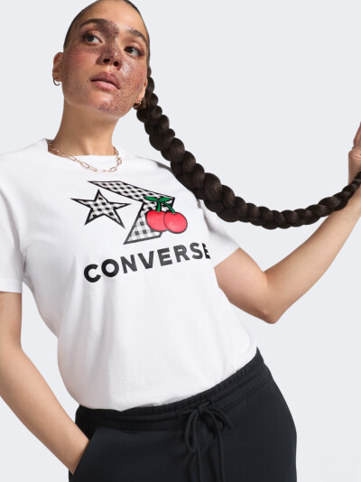 Футболка Converse CHERRY STAR CHEVRON INFILL TEE - 164324, фото 1 - интернет-магазин MEGASPORT
