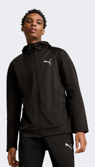 Кофта Puma EVOSTRIPE Warm Full-Zip Hoodie DK - 168821, фото 1 - интернет-магазин MEGASPORT