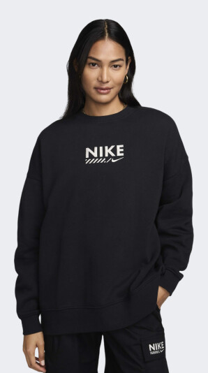 Кофта Nike W NSW FLC OS CREW GLS - 169341, фото 1 - інтернет-магазин MEGASPORT