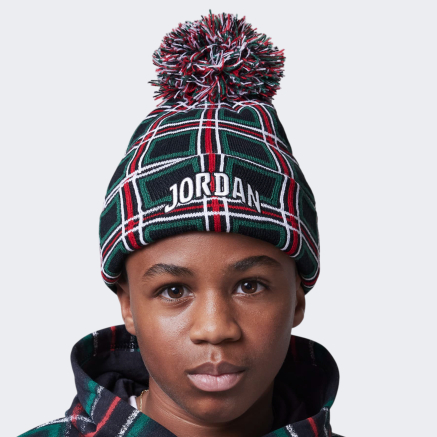 Шапка Jordan детская JAN HOLIDAY PLAID POM BEANIE - 169825, фото 4 - интернет-магазин MEGASPORT