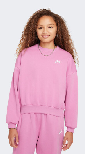 Кофта Nike дитяча G NSW CLUB FLC BXY CRW LBR - 167321, фото 1 - інтернет-магазин MEGASPORT