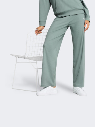 Спортивні штани Puma ESS ELEVATED High-Waist Straight Leg Rib Pant - 172552, фото 1 - інтернет-магазин MEGASPORT