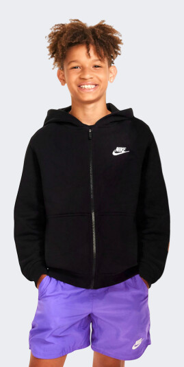 Кофта Nike детская K NSW CLUB FLC HD FZ LS LBR - 167308, фото 1 - интернет-магазин MEGASPORT