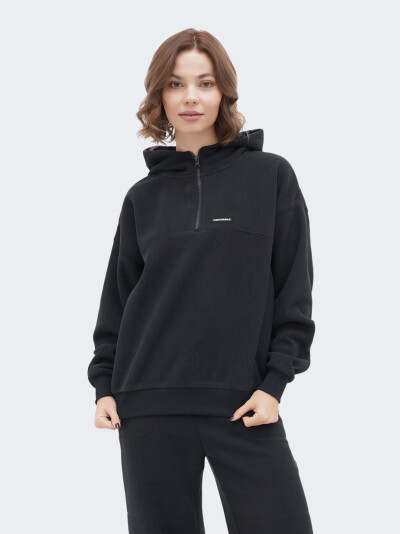 Кофта Converse HALF-ZIP POLAR FLEECE HOODIE - 169856, фото 1 - інтернет-магазин MEGASPORT