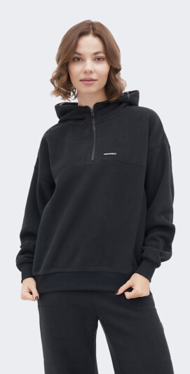 Кофта Converse HALF-ZIP POLAR FLEECE HOODIE - 169856, фото 1 - интернет-магазин MEGASPORT