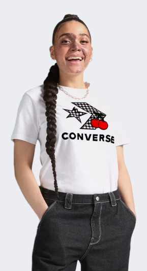 Футболка Converse CHERRY STAR CHEVRON INFILL TEE - 164324, фото 1 - интернет-магазин MEGASPORT
