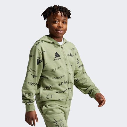 Кофта Adidas дитяча J BLUV FZ HD - 168590, фото 1 - інтернет-магазин MEGASPORT