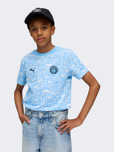 Футболка Puma MCFC FtblCulture Tee AOP Jr - 174627, фото 1 - інтернет-магазин MEGASPORT
