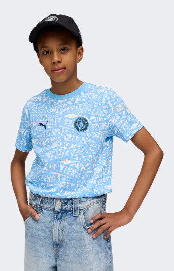 Футболка Puma MCFC FtblCulture Tee AOP Jr - 174627, фото 1 - інтернет-магазин MEGASPORT