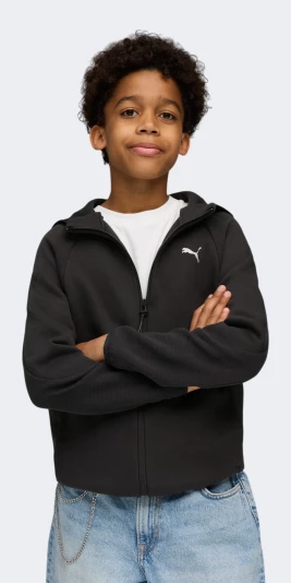 Кофта хлопчикам Puma EVOSTRIPE Full-Zip Hoodie DK B - 175180, фото 1 - інтернет-магазин MEGASPORT