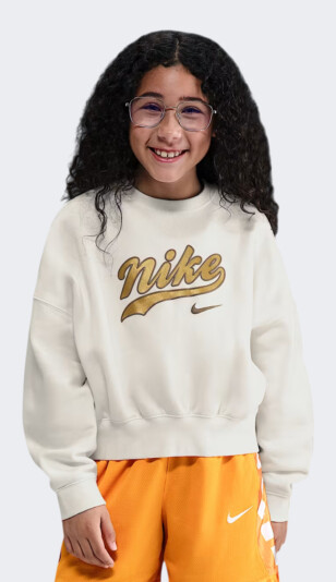 Кофта Nike детская G NSW TREND FLC CRP CREW - 175230, фото 1 - интернет-магазин MEGASPORT