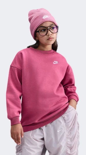 Кофта дитяча Nike G NSW CLUB FLC OVRSZD CREW LBR - 175621, фото 1 - інтернет-магазин MEGASPORT
