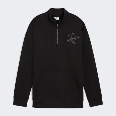 ESS SCRIPT Relaxed High-Neck Half-Zip Crew FL