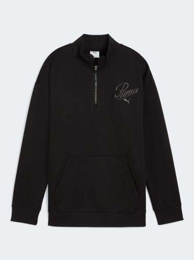 Кофта Puma ESS SCRIPT Relaxed High-Neck Half-Zip Crew FL - 175748, фото 1 - інтернет-магазин MEGASPORT
