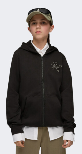 Кофта дівчаткам Puma ESS SCRIPT Full-Zip Hoodie FL G - 175905, фото 1 - інтернет-магазин MEGASPORT