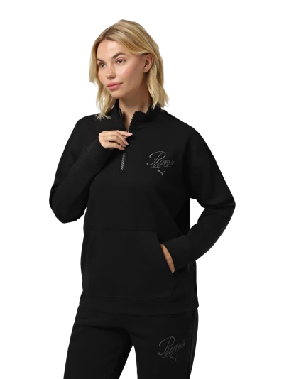 Кофта Puma ESS SCRIPT Relaxed High-Neck Half-Zip Crew FL - 175748, фото 1 - інтернет-магазин MEGASPORT