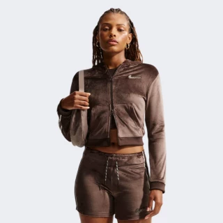 Кофта Nike W NSW TRND VLR FZ HD LS TOP | Цвет: коричневый | купить