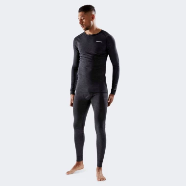 CORE WOOL MERINO SET M BLACK MELANG